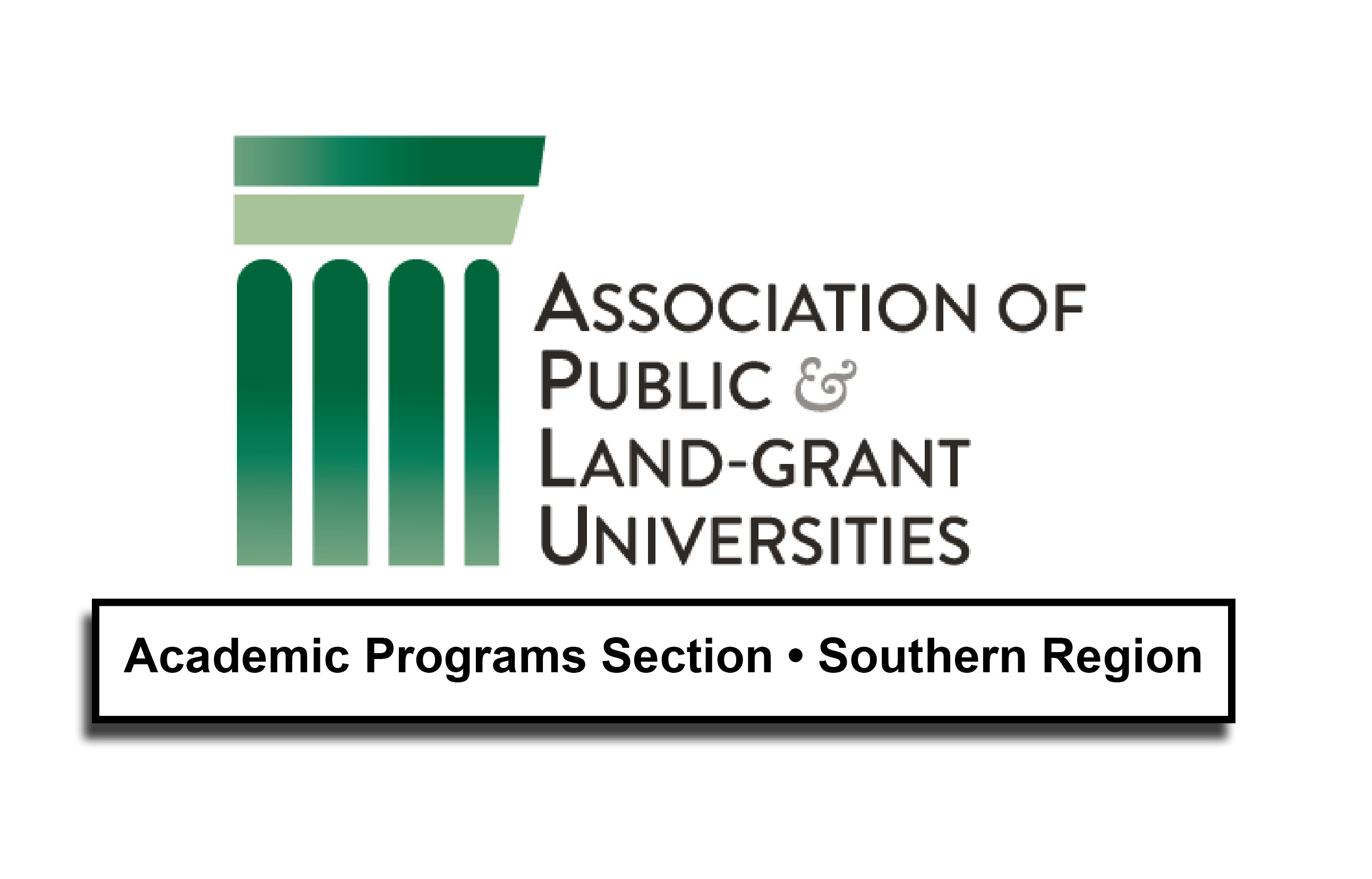 Green doric column with words Association of Public and Land Grant Universities
