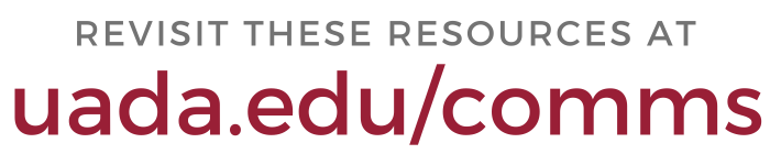 Comms Employee Resources Short Link revisit these resources at uada.edu/comms