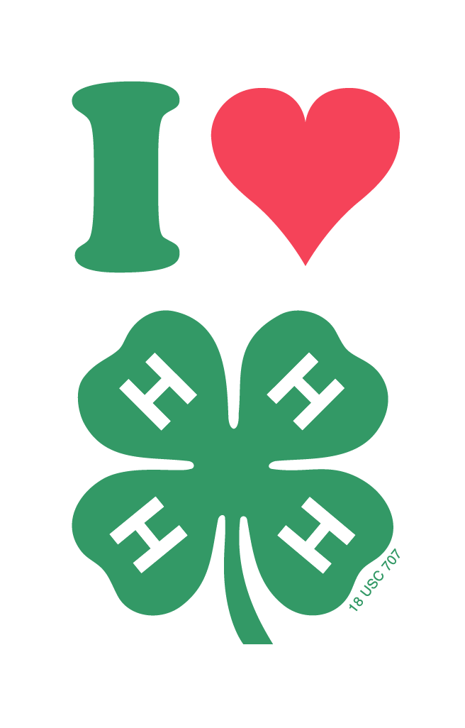 I heart 4-H logo, vertical