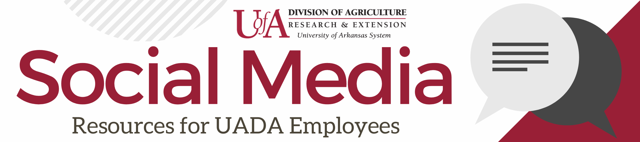 UADA Social Media Banner Social Media Resources for UADA Employees