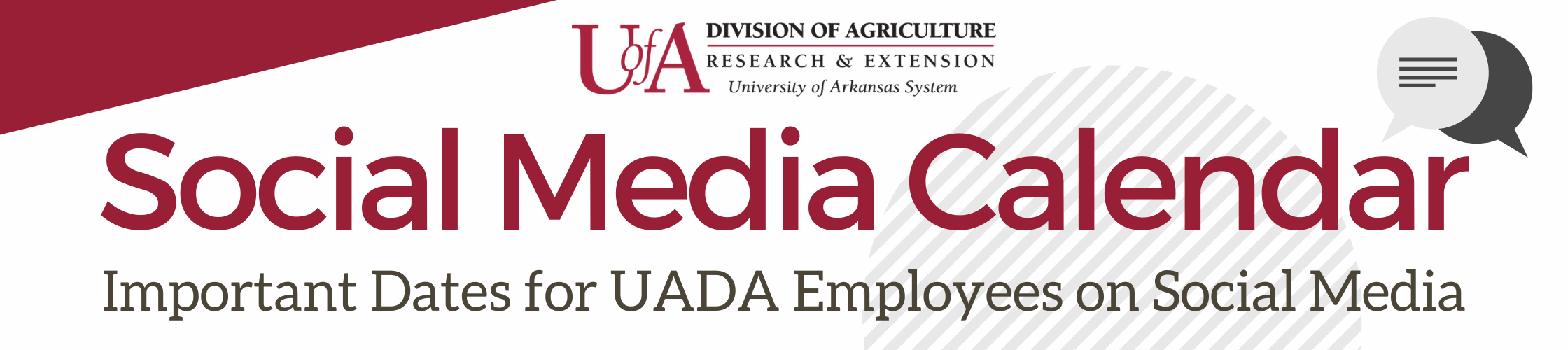Social Media Dates Banner Social Media Calendar: Important Dates for UADA Employees on Social Media